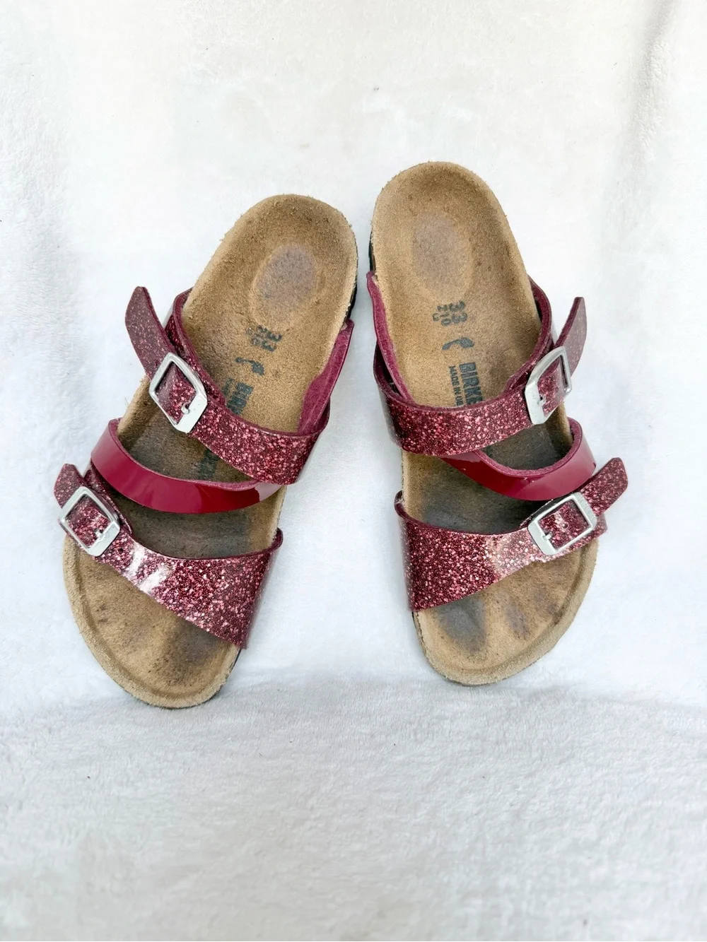 Birkenstock SALINA Burgundy Kids Sandal Cosmic Sparcle Mix Size EU 33 L2 Girl.